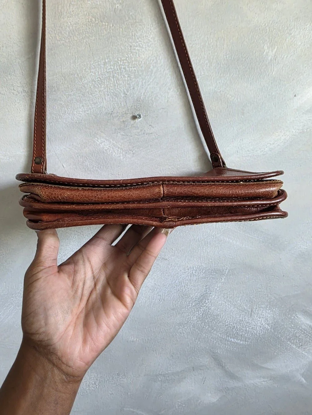 I Medici Asti Small Messenger Bag Leather Made In Italy Crossbody 10x8x3